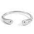 Lucia silver bangle bracelet with smooth open cuff design