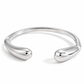 Lucia silver bangle bracelet with smooth open cuff design