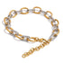 Madison two-tone link bracelet in gold and silver stainless steel, waterproof and non-tarnish bracelet from XMTX Collections shown on a white background