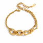 Mariner Knot waterproof non-tarnish gold chain bracelet with oversized mariner links and adjustable extender.