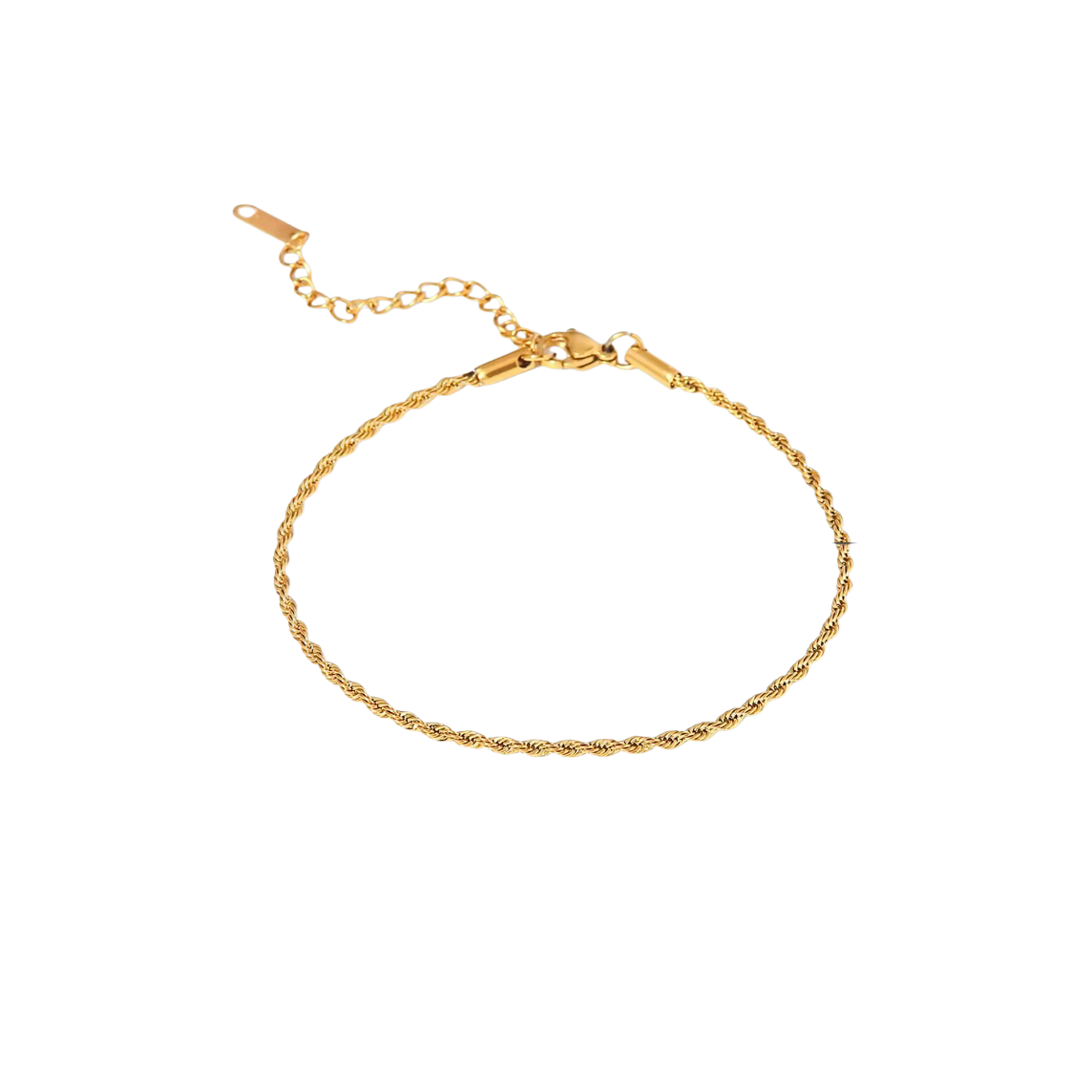 Twisted Rope Anklet Bracelet on a white background XMTX Collections