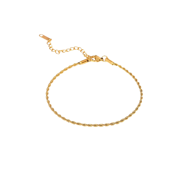 Twisted Rope Anklet Bracelet on a white background XMTX Collections