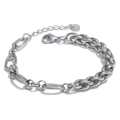 Expertly crafted, this Mixed Links Bracelet boasts a trendy and unique design that is sure to stand out. Plus, it is waterproof, making it perfect for everyday wear. Elevate your style with this statement piece.

 

This piece is made to last, hypoallergenic  & waterproof , adjustable

316L Stainless Steel 18K Gold Plated

 7 inches +1.5" ext