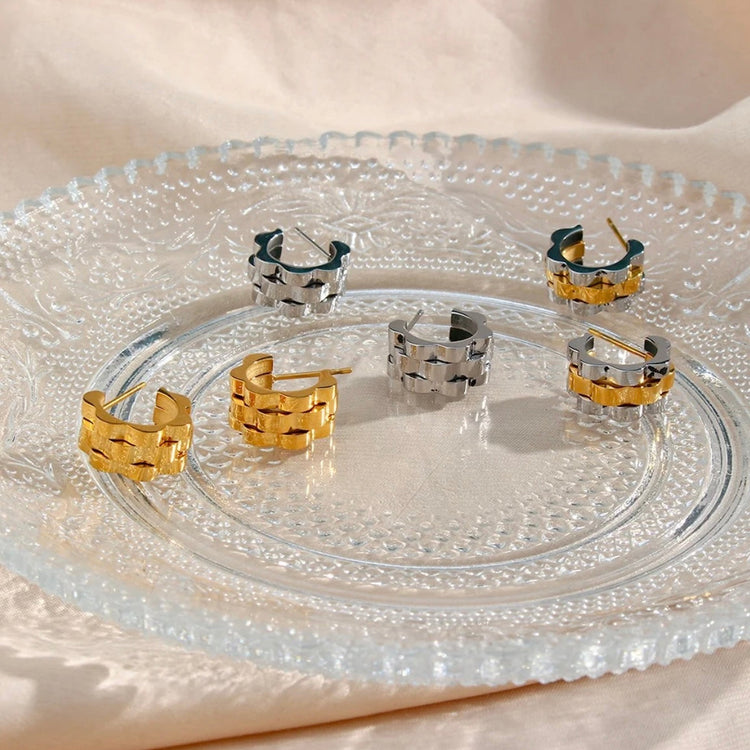Watchband Hoop Earrings XMTX Collections