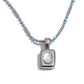 Silver April necklace with turquoise beads and small pendant