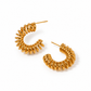 Raya Coil Hoops gold hoop earrings with sculptural coil design, waterproof non-tarnish 18K Gold PVD plated earrings