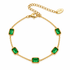 Reese Bracelet with emerald green stones and gold detailing