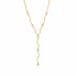 Saya gold Y necklace with crystal accents displayed on a white background