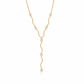 Saya gold Y necklace with crystal accents displayed on a white background