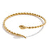 Gold waterproof snake bangle bracelet crafted from 18K PVD plated stainless steel on a white background