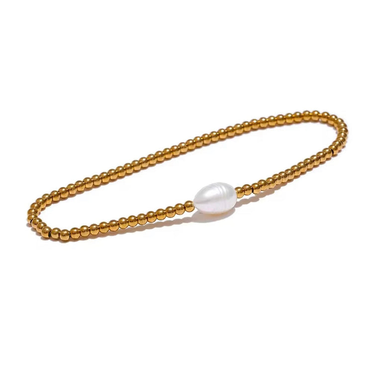 Single Pearl Stretch Stackable Bracelet XMTX Collections