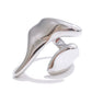 Soleil Melt Ring in polished silver stainless steel featuring a modern organic adjustable design