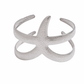 Silver starfish bangle bracelet on white background waterproof stainless steel