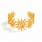 Sunshine Bracelet waterproof non-tarnish gold cuff bracelet featuring radiant sun motifs on a white background