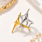 Close-up of the Two Tone Stars Open Ring design