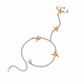 Two Tone Starfish Ring Hand Chain with adjustable open ring on a clean white background