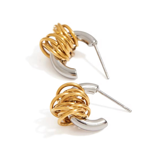 Angelina Two Tone Hoop Earrings XMTX Collections