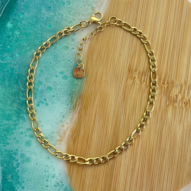 Figaro Chain Anklet Bracelet XMTX Collections