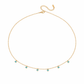 Luna bead necklace gold with turquoise stones waterproof stainless steel minimalist jewelry white background
