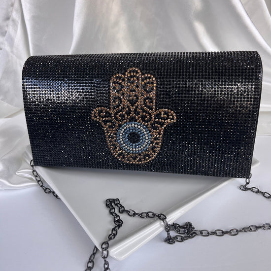 Hamsa 🪬 Hand Rhinestone Clutch XMTX Collections